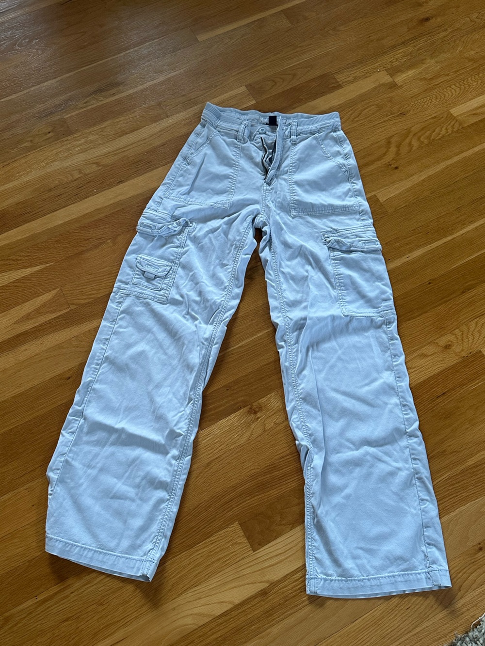 American Eagle Outfitters Light Blue Women's Cargo Pants Stretch Jean Look
